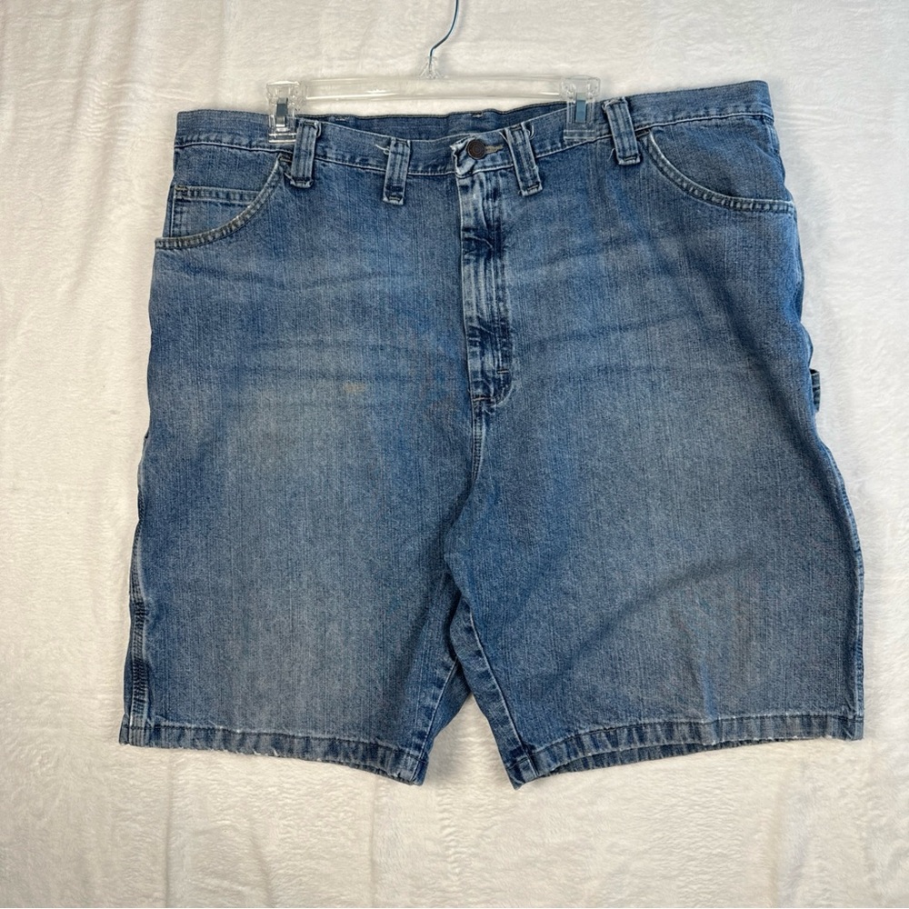 Vintage Wrangler Cargo Jean Shorts Mens 40 Blue Baggy Jorts Skate Grunge Y2K